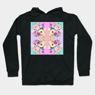 watercolor floral colorful seamless pattern Hoodie